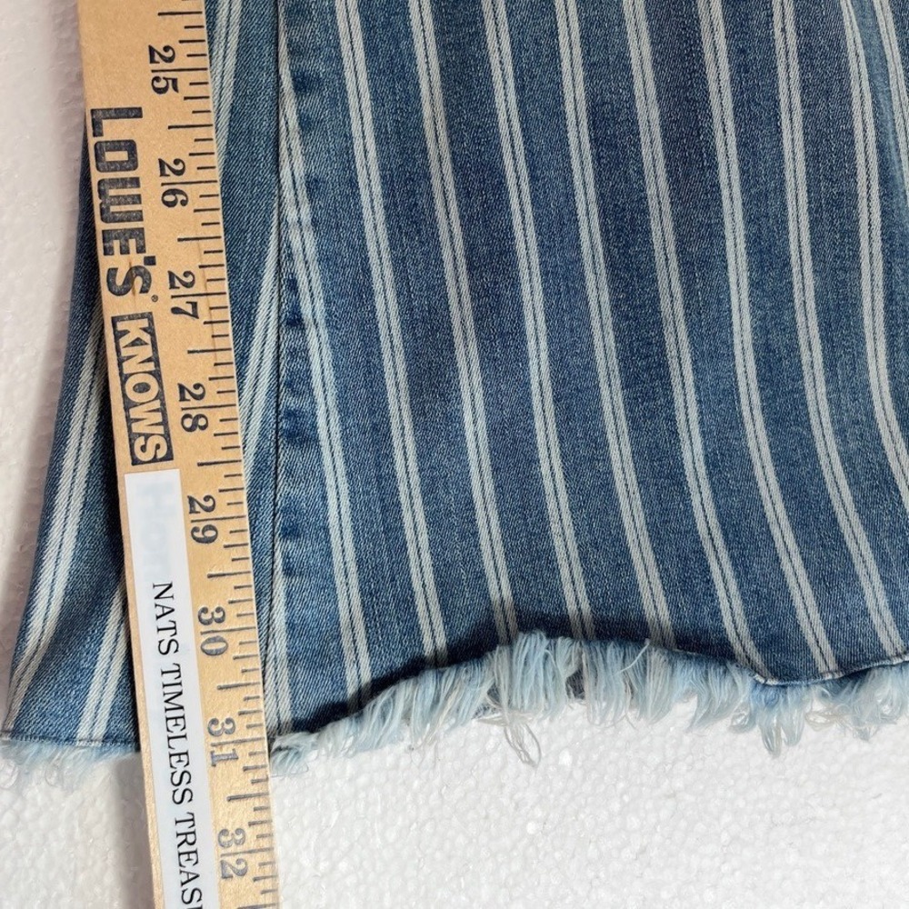 Show Me Your Mumu Berkley Bells‎ Flared Bell Bottom Jeans Sz Large Blue Striped - Picture 7 of 9